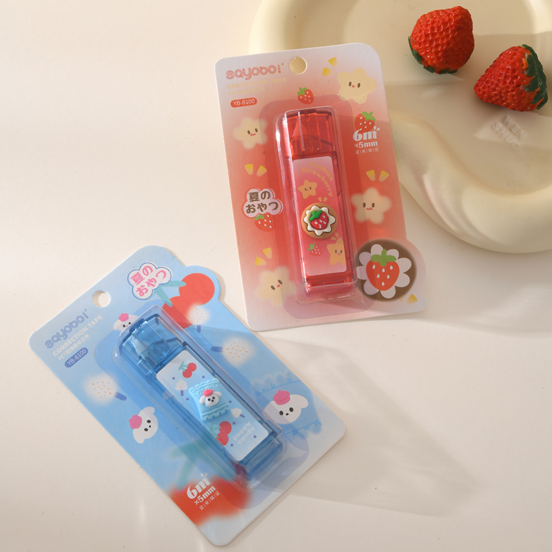 YB-8100 high-quality pen clip correction tape, full meter ultra-thin film PET transparent film, easy to use, continuous student special, factory direct sales details Picture
