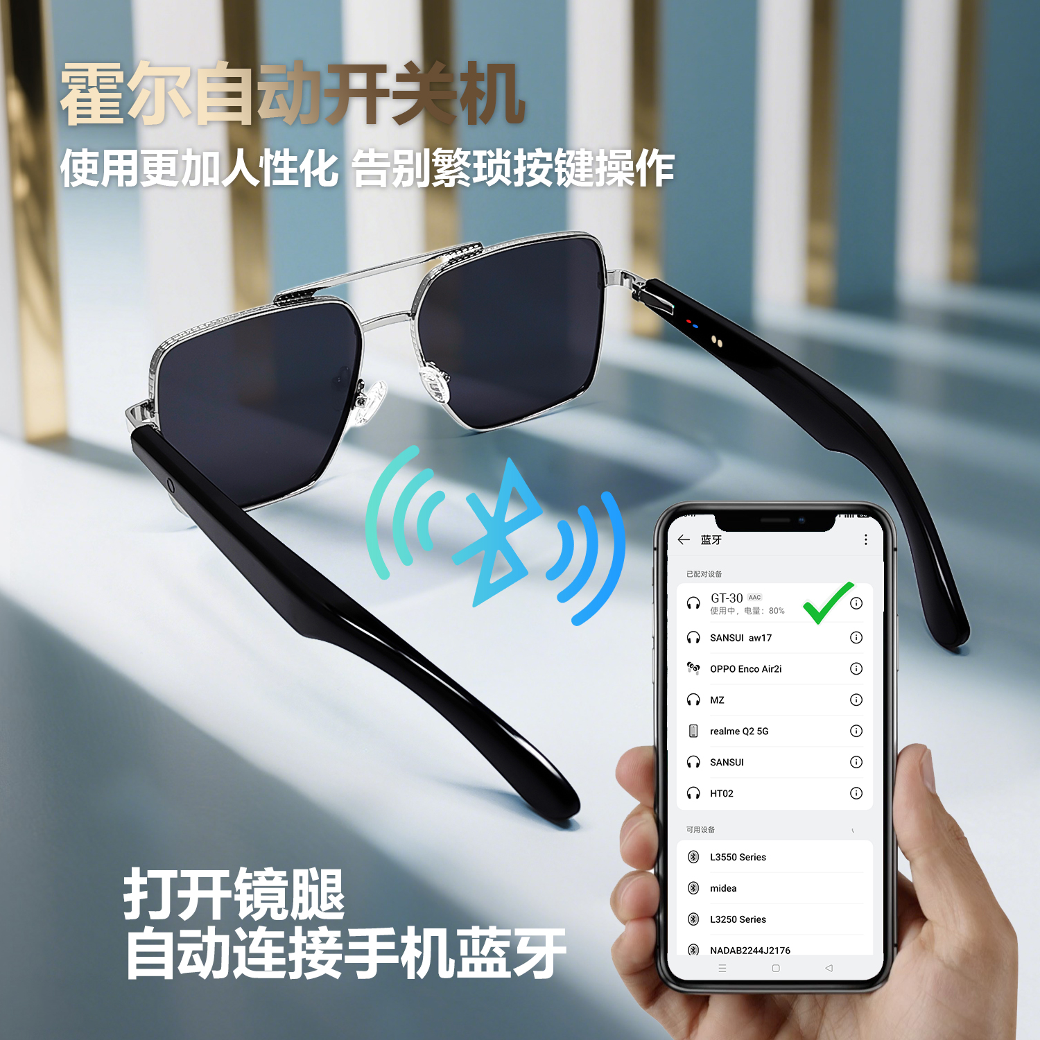 New High-Quality Ai Translation Smart Glasses, Music Call Noise Reduction, Meeting Record, Ultra-Long Battery Life Bluetooth Glasses Application Scenario