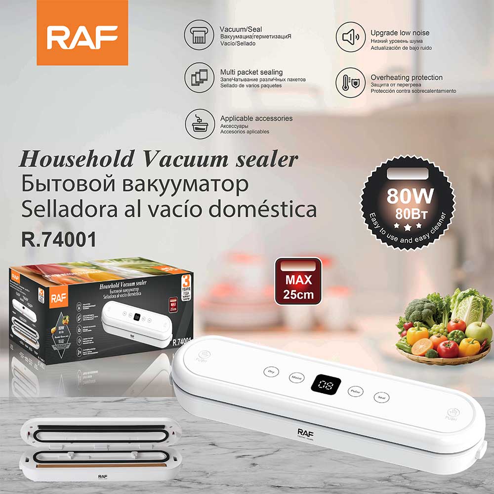 RAF欧规全自动抽真空封口机食品保鲜干湿两用塑封密封包装一体机