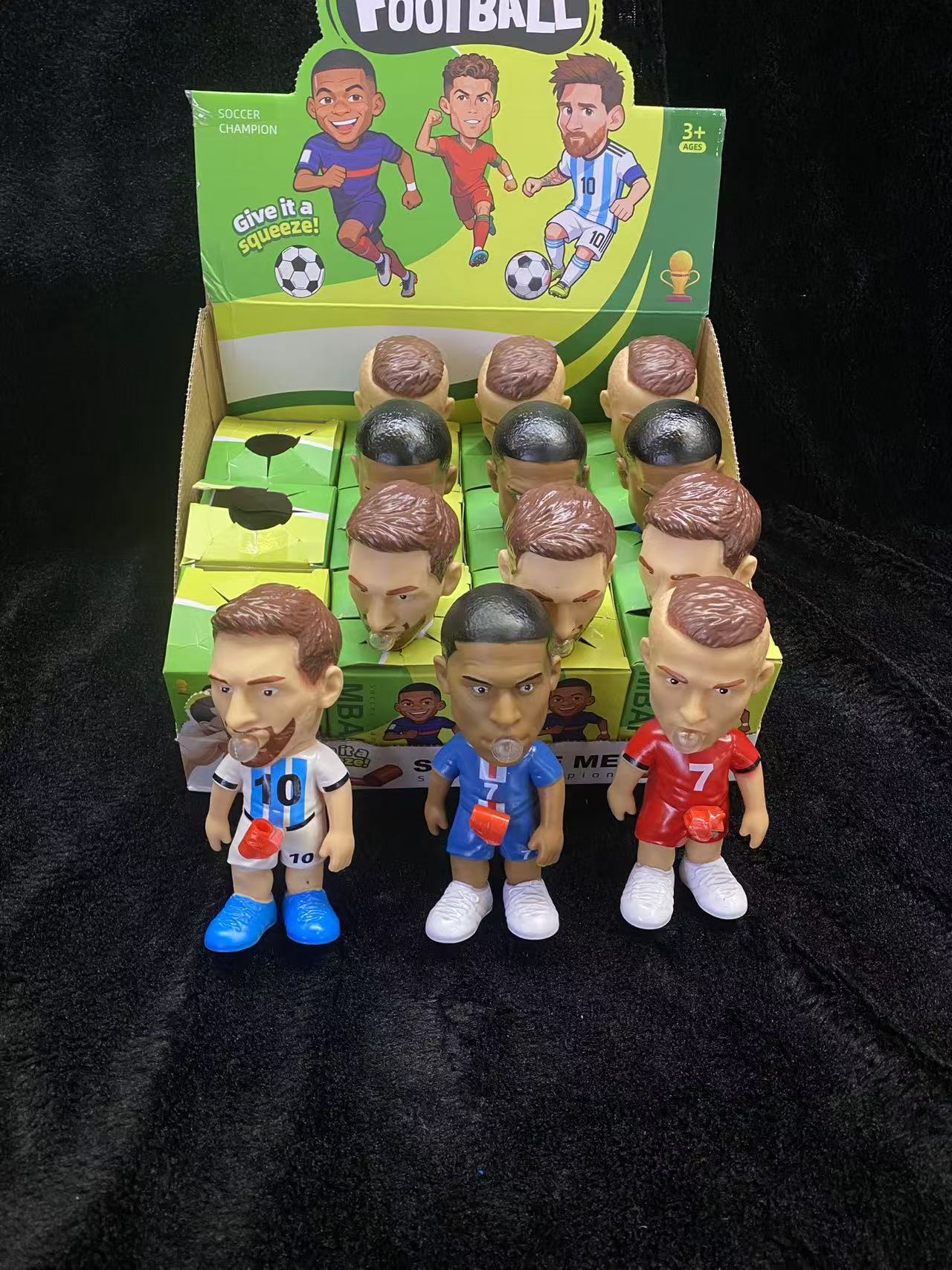 爆款世界杯球星 梅西 c罗 姆巴佩吹泡泡吹龙解压玩家