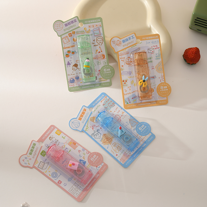 YB-8102  高品质笔夹修正带足米 超薄膜PET透明膜好用不断带 学生专用 工厂直销产品图