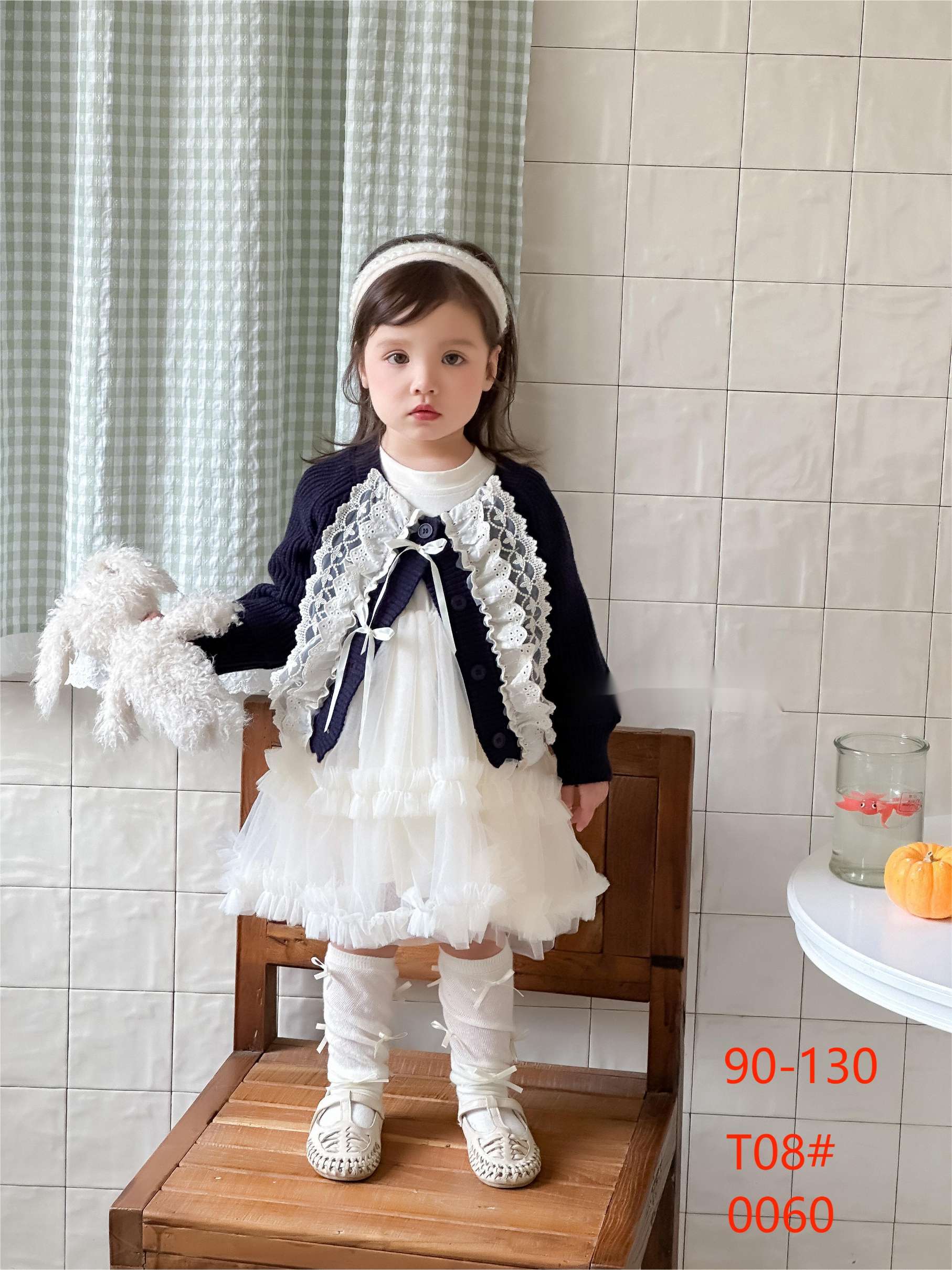 童装婴儿短袖公主裙百褶裙美式秋季童裙衣服儿童裙子Elsa3白底实物图