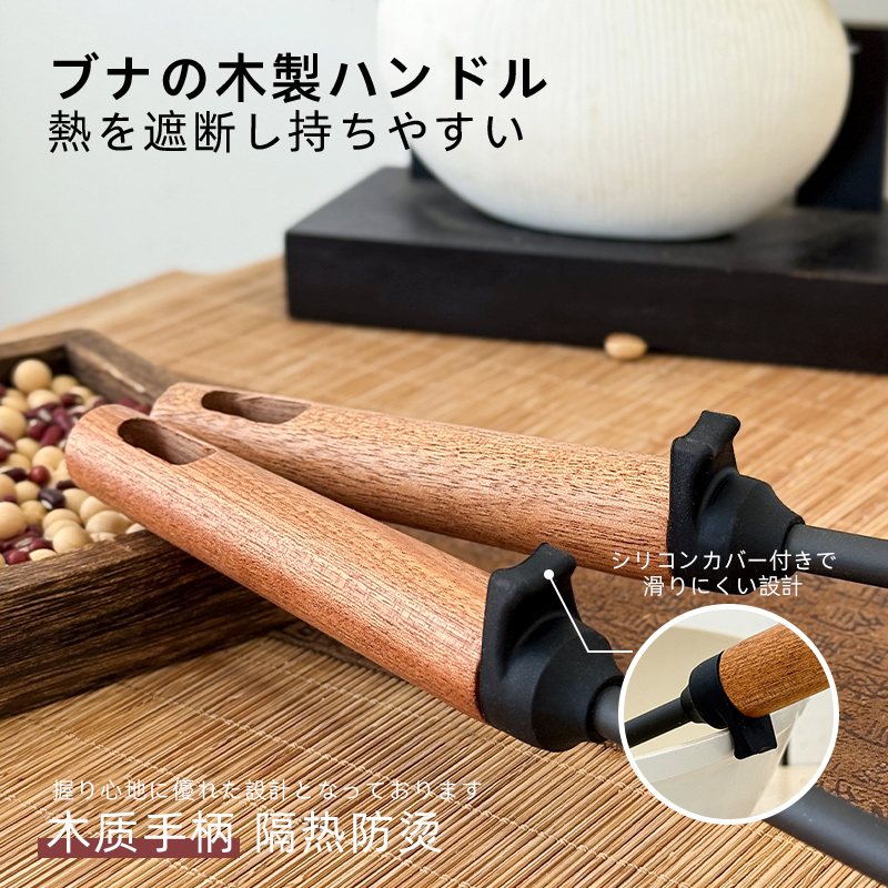 Karari cast iron spatula, household cooking spatula, kitchenware, wood-handled cooking spoon, old-fashioned iron spatula, long-handled spoon set Application Scenario