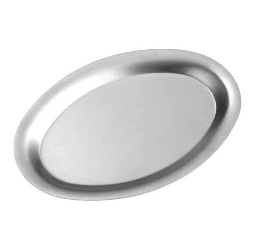 Korean-style oval plate, matte stainless steel thickened pasta plate, dessert plate, high-end Western steak plate, fruit plate detail image 2