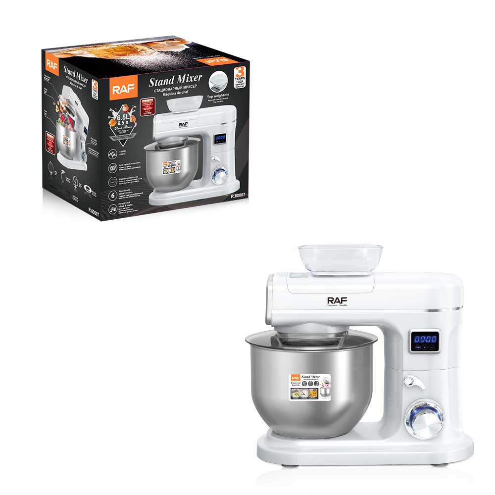 RAF European standard chef machine 6.5L fully automatic dough mixer, capable of weighing and kneading dough in one, with a display screen for timed adjustment Item Picture