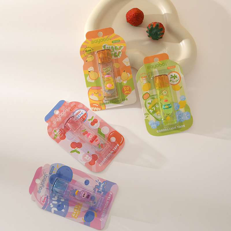 YB-8103 high-quality pen clip correction tape, full meter ultra-thin film PET transparent film, easy to use, continuous student special, factory direct sales Item Picture