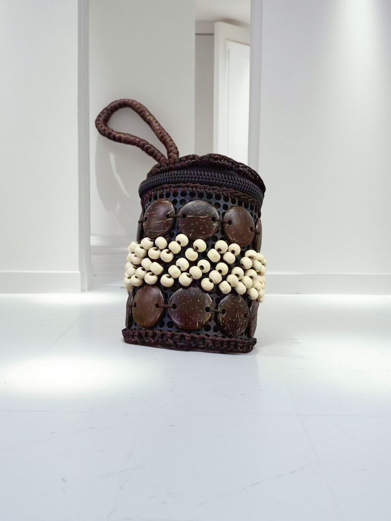 波西米亚民族风纯手工串珠手提零钱包包 小巧易携带