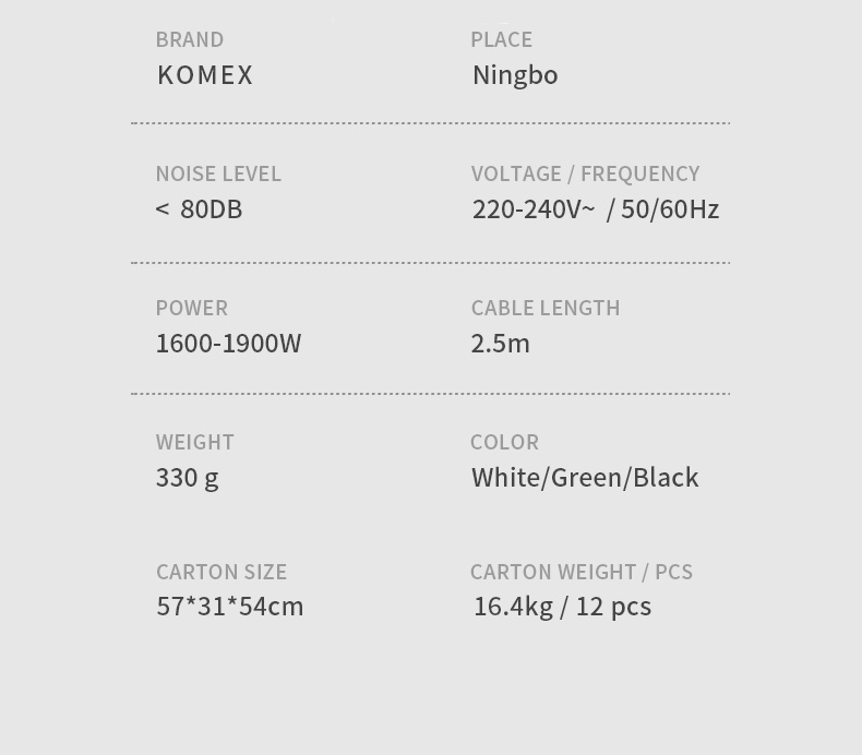 KOMEX康美丝吹风机110000RPM2000W大功率发廊专用家用新款电吹风厂家直销详情10