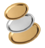 Korean-style oval plate, matte stainless steel thickened pasta plate, dessert plate, high-end Western steak plate, fruit plate Item Picture