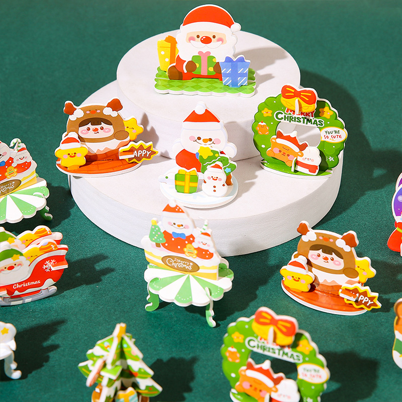 DIY festival gift 3D jigsaw puzzle model, children's toy 3D jigsaw puzzle, handmade Christmas kindergarten gift details Picture