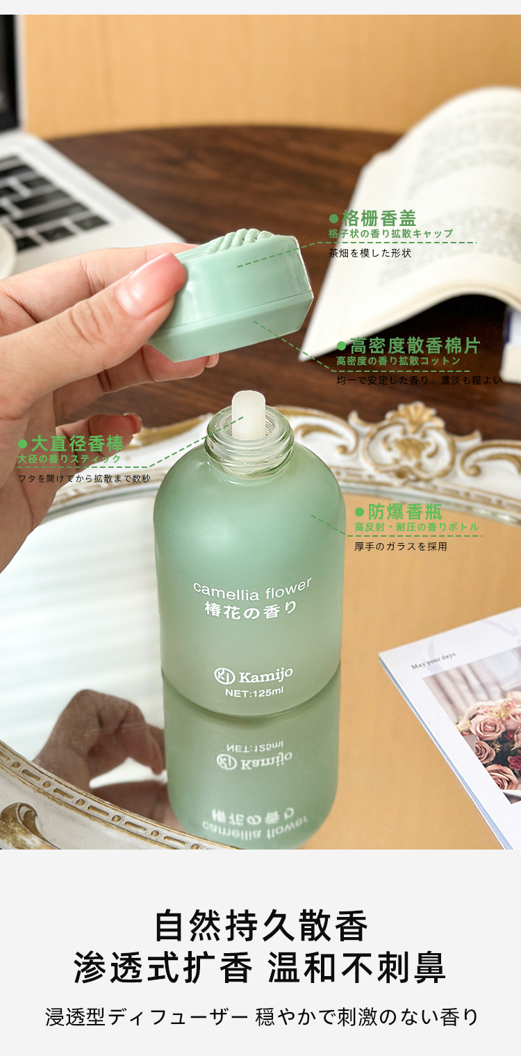Kamijo香薰精油茶香室内香水家用汽车卧室持久厕所除臭香薰详情5