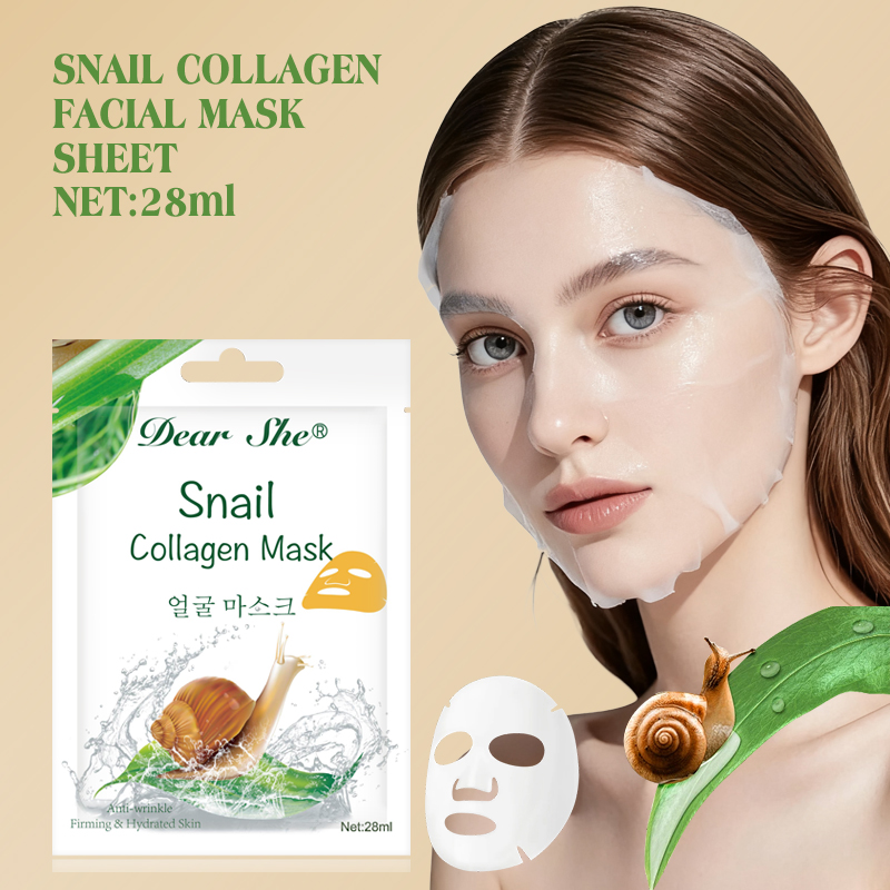 Dear she Snail Collagen Firming, Hydrating and Moisturizing Mask, a popular cross-border product in stock for foreign trade, is available for customization full figure