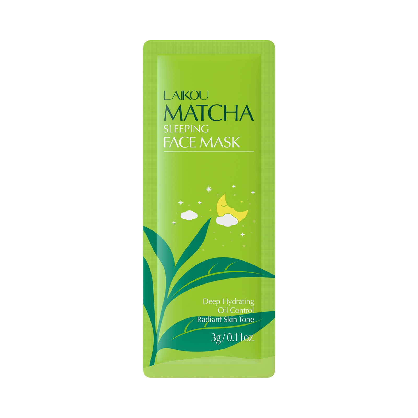 Laicome Matcha Series Sleeping Mask 1 piece, 3g leave-in mask, all-English sleeping mask, export mask Item Picture