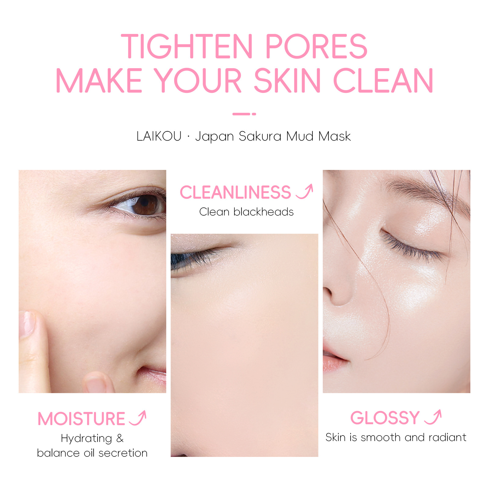 Cross-border new Laicome Sakura Cleansing Mask Mud 25g Hydrating facemask Skin Care product export mask Specification drawing
