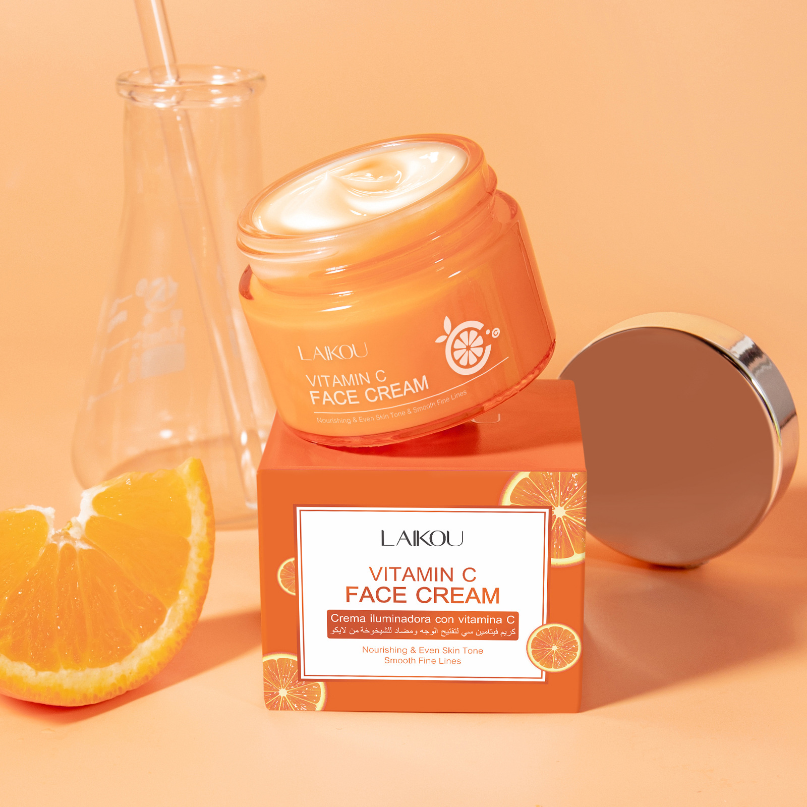 Cross-border LAIKOU Vitamin C Cream 50g Fine hydrating Moisturizing skin care products wholesale one-piece consignment full figure