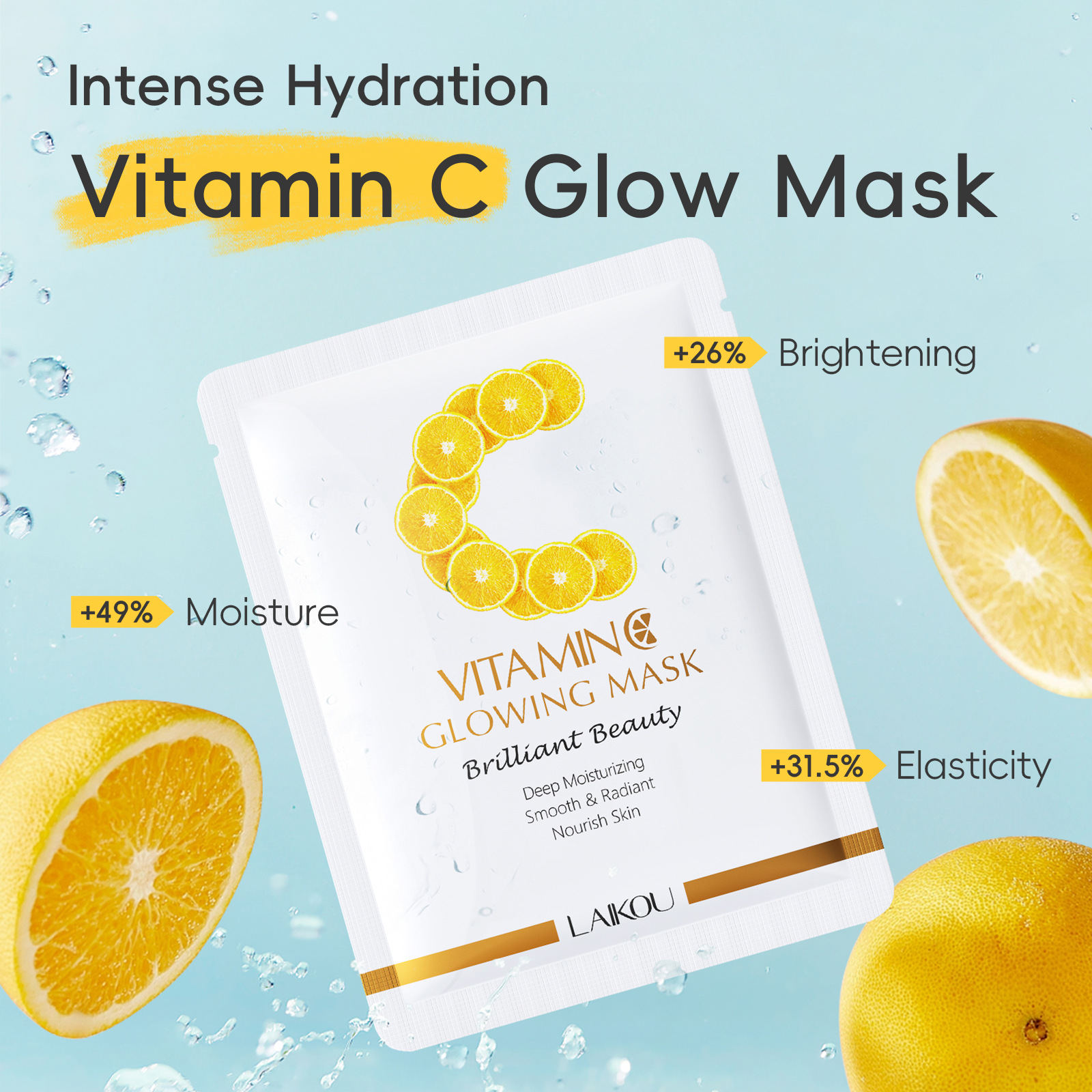 Cross-border new product: Laikouwei c Revitalizing Mask 25g Hydrating and Moisturizing Patch Mask in stock for export. All in English details Picture