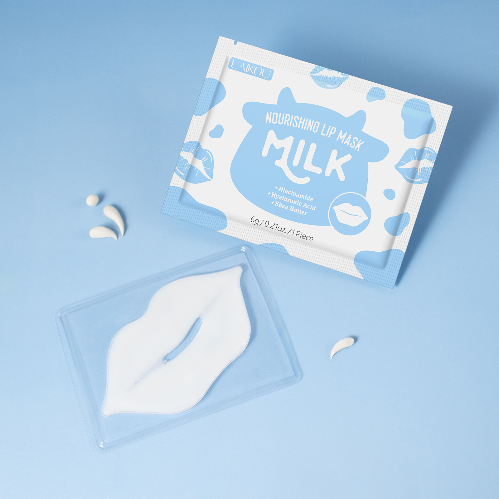 Cross-border LAIKOU lip mask and eye mask 8 sets *5 pieces Moisturizing and hydrating manufacturer in stock lip mask eye mask Specification drawing