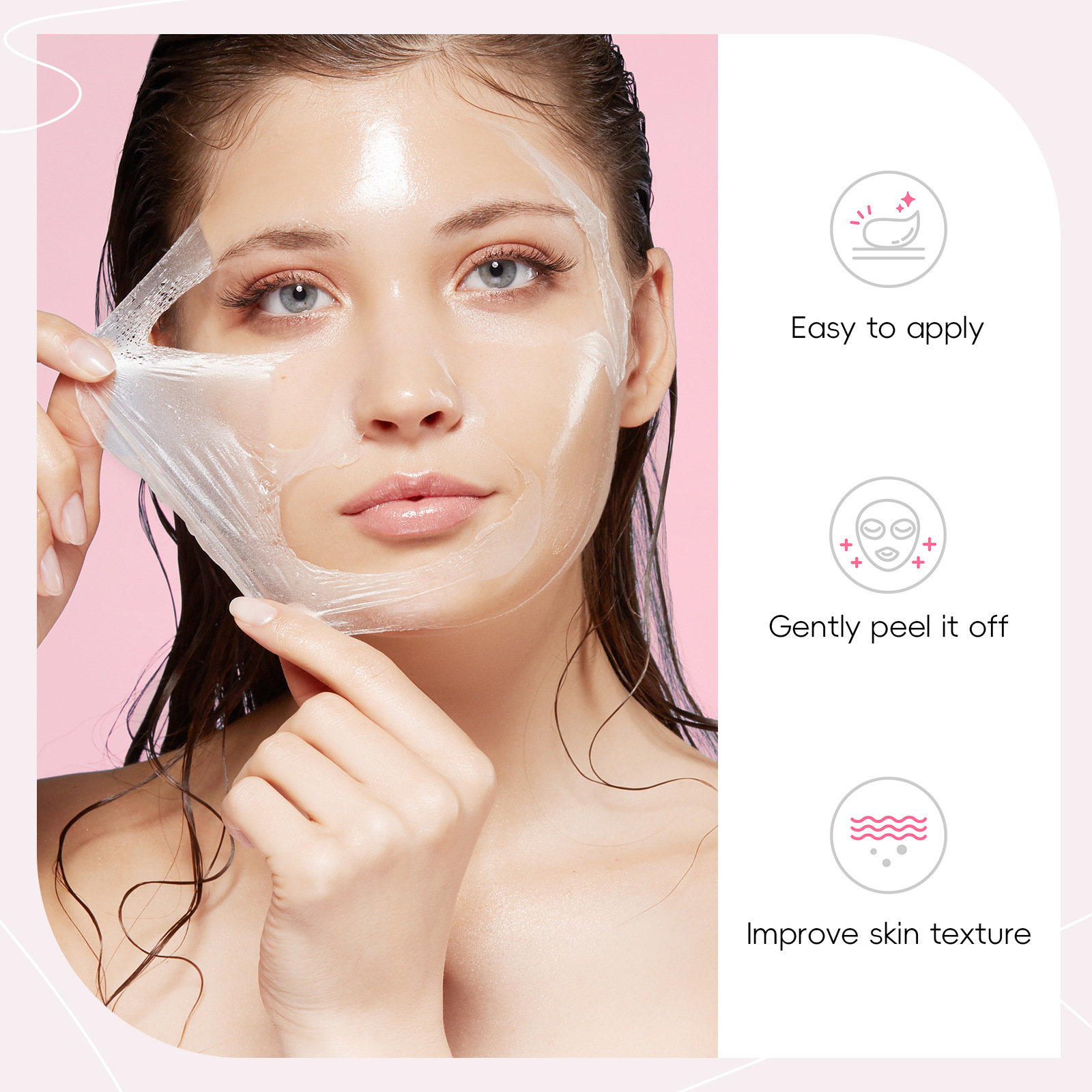 Cross-border LAIKOU Cherry Blossom Peel-off Mask 80g Hydrating, Moisturizing, Cleansing and Nourishing Skin Export Mask details Picture