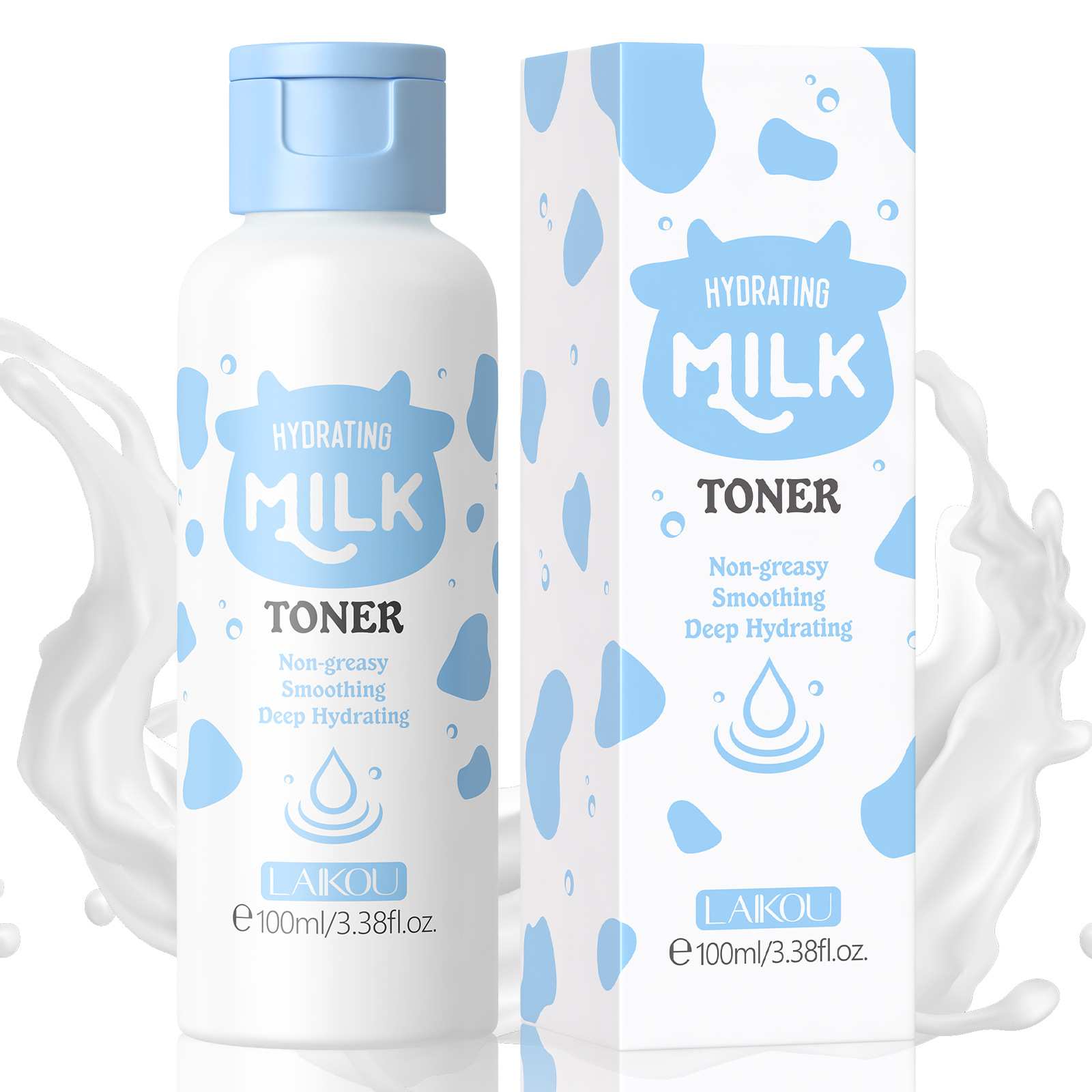 Cross-border LAIKOU Milk Toner Wet Compress Water 100ml Moisturizing, Hydrating and Hydrating FDA skin Care Product in stock English Item Picture