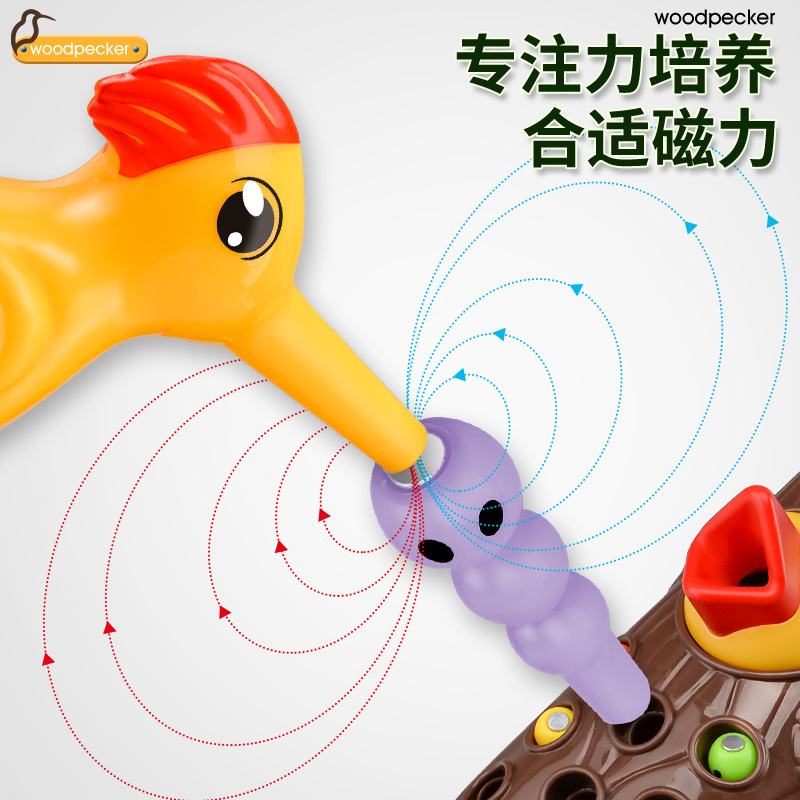 Cross-border children's woodpecker toys for educational early education, fishing, insect-catching games, magnetic birds catching insects, parent-child interaction Application Scenario