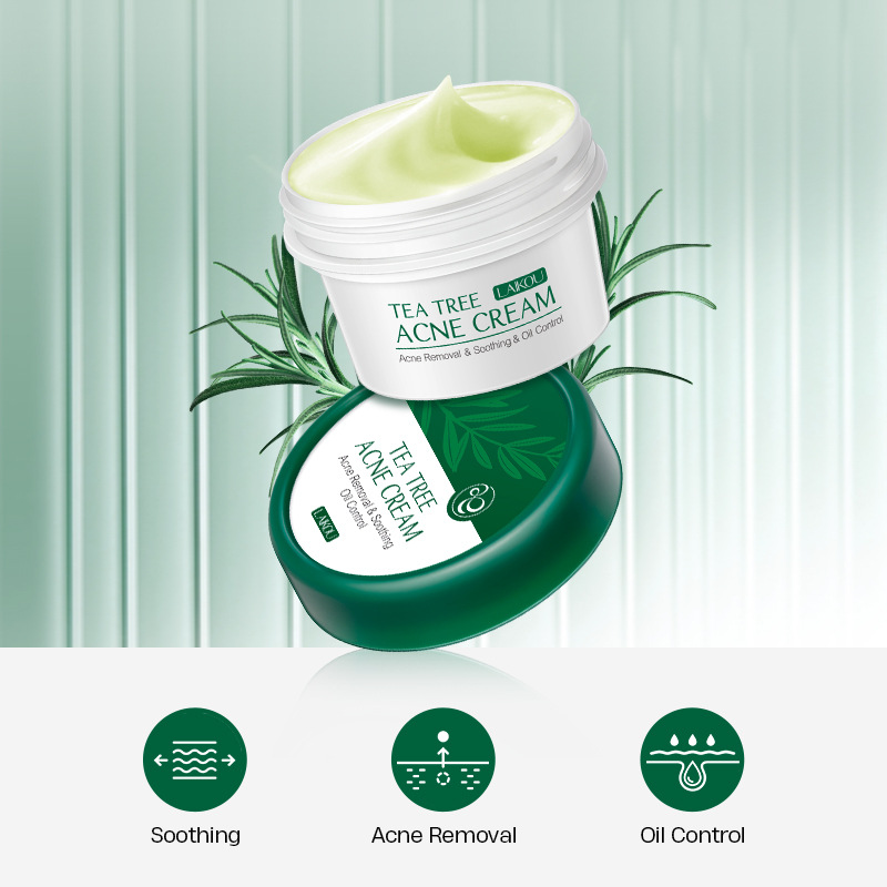 LAIKOU Tea Tree anti-acne Cream 20g Moisturizing and hydrating Skin Care product, English packaging, Cross-border manufacturer details Picture