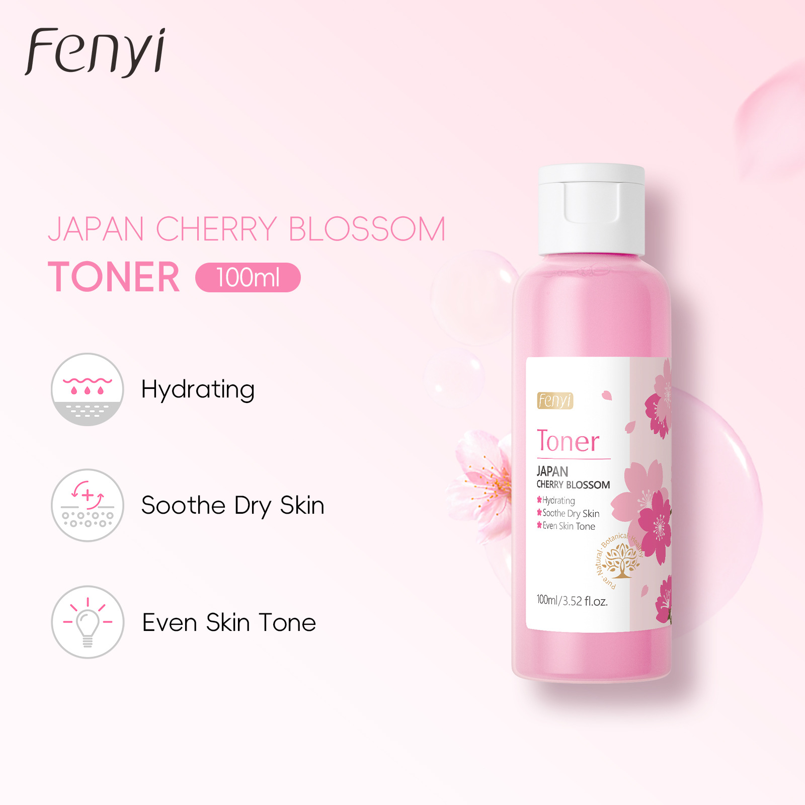 Cross-border fenyi Japanese Cherry Blossom Toner Wet Compress 100ml Hydrating, Moisturizing and Nourishing skin care products for export full figure