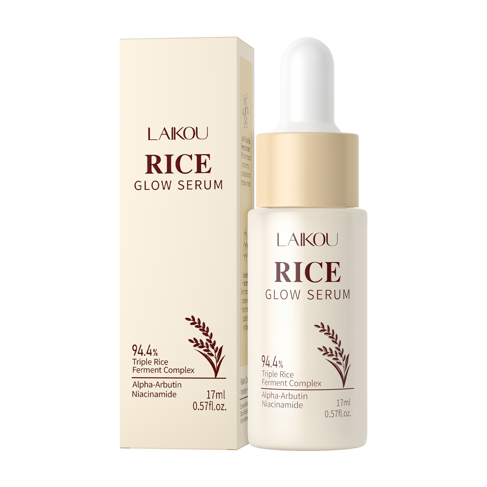 The new cross-border product LAIKOU rice serum 17ml hydrating and moisturizing FDA skin care product Rice Serum manufacturer Item Picture