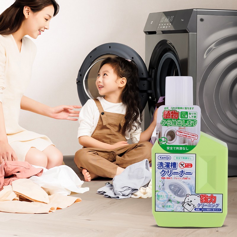 kamijo, a Japanese laundry tub cleaner, is an automatic cleaning agent for washing machines, capable of removing dirt and deodorizing Specification image