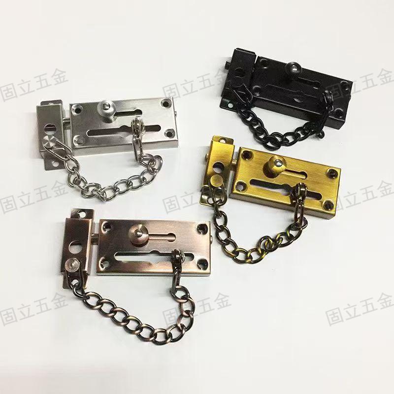 Cadena anti-robo cadena de puerta de acero inoxidable cerradura de seguridad engrosada hebilla interior de la puerta cerradura antibloqueo bloqueo de pin barra de cadena cerradura de puerta de madera hebilla de puerta de seguridad details Picture