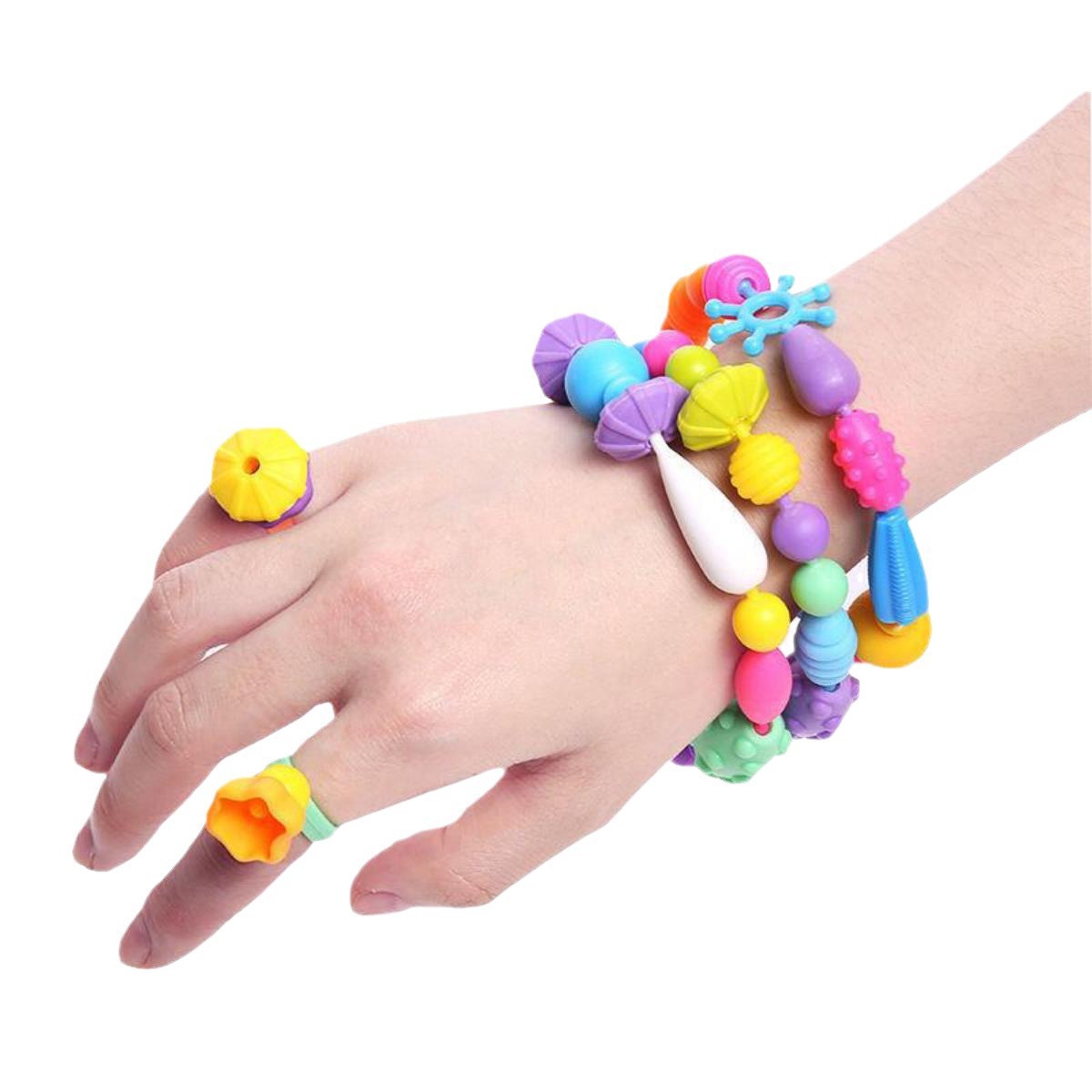 Children's versatile pop beaded toys, diy handmade bracelets, necklaces, string beaded rings, educational boys and girls Item Picture