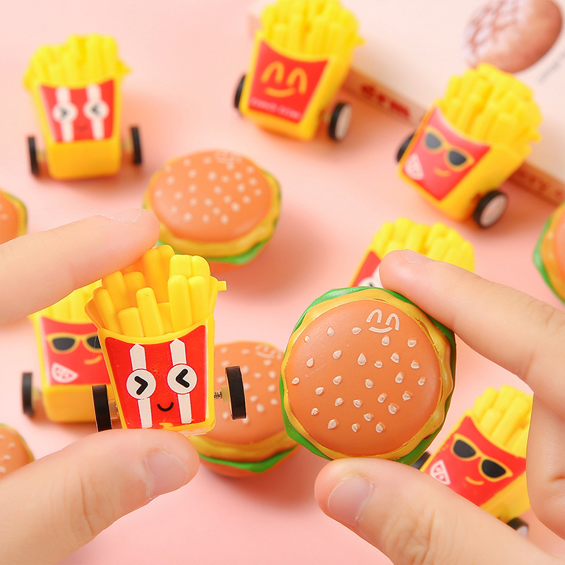 Creative Huili Food Play Mini running hamburger car Gashapon, novel Huili toy pocket car, kindergarten gift Application Scenario