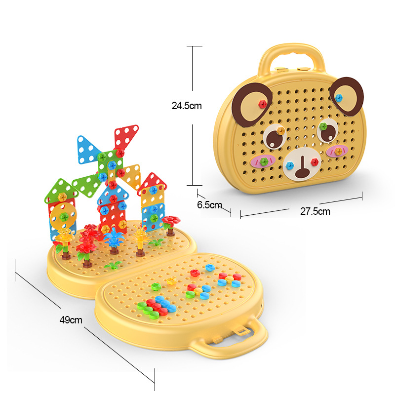 Children's educational screwdriver toys, simulated electric drill DIY nuts, versatile assembly building blocks, toolbox toys, cross-border Application Scenario
