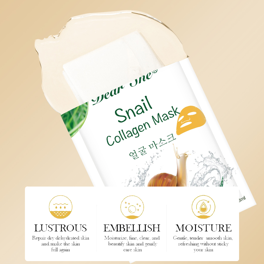 Dear she Snail Collagen Firming, Hydrating and Moisturizing Mask, a popular cross-border product in stock for foreign trade, is available for customization Item Picture