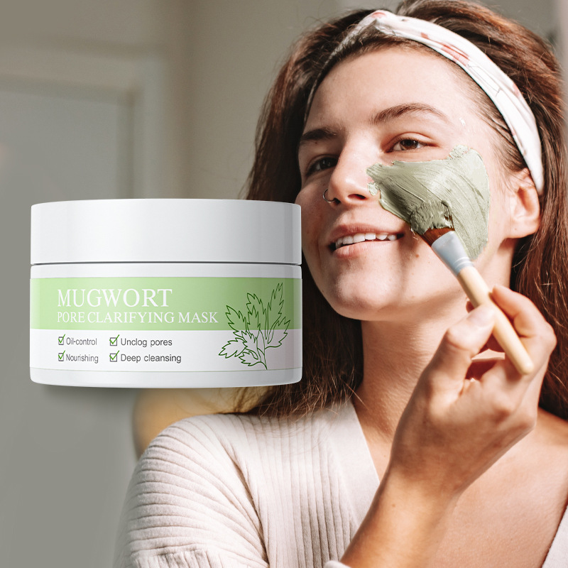 Cross-border Clarifying Mask Laikou mugwort cleansing Mud Mask FDA skin care 100g cleansing export mask full figure