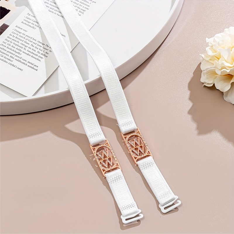 跨境新款水钻合金扣隐形肩带内衣带胸罩带子可外露美背时尚肩带细节图