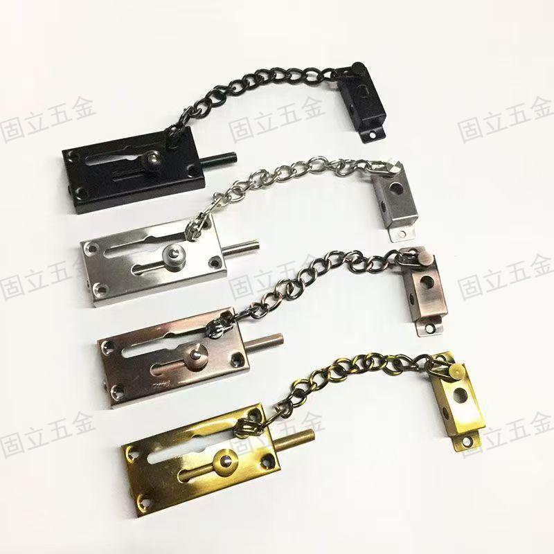 Cadena anti-robo cadena de puerta de acero inoxidable cerradura de seguridad engrosada hebilla interior de la puerta cerradura antibloqueo bloqueo de pin barra de cadena cerradura de puerta de madera hebilla de puerta de seguridad Specification image