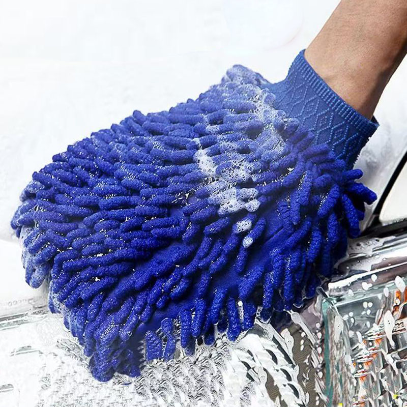 Car cleaning and beauty tools: Ultra-fine fiber Chenille large car wash gloves, caterpillar strong water-absorbing gloves. Easily scrub cars and furniture. Soft and does not damage the paint surface. Suitable for both dry and wet cleaning and dust removal details Picture
