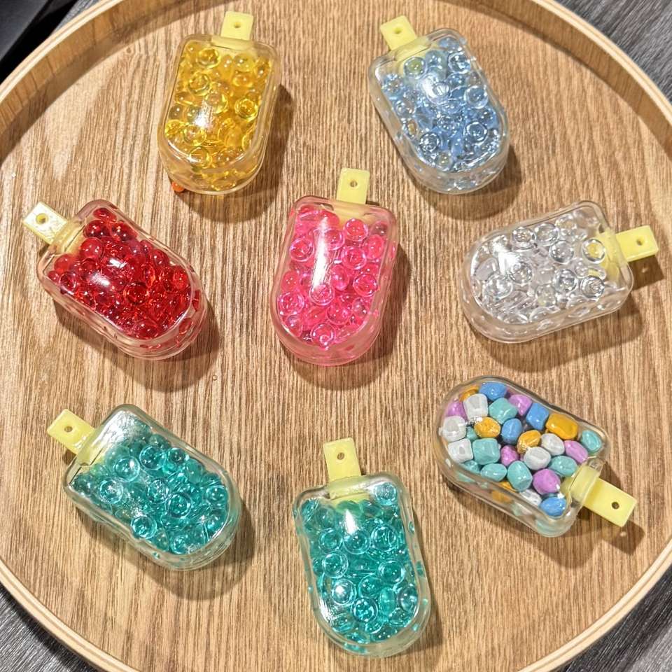 创意亚克力流沙瓶漂浮瓶钥匙扣挂件彩豆流沙摇摇乐外贸小礼品批发 产品图