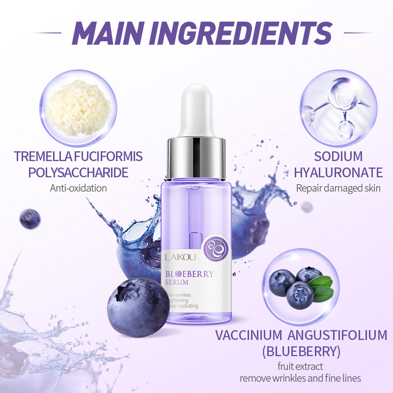 Laikou Blueberry Essence 17ml Facial Moisturizing and hydrating skin care product Cross-border supply skin care product manufacturer Application Scenario
