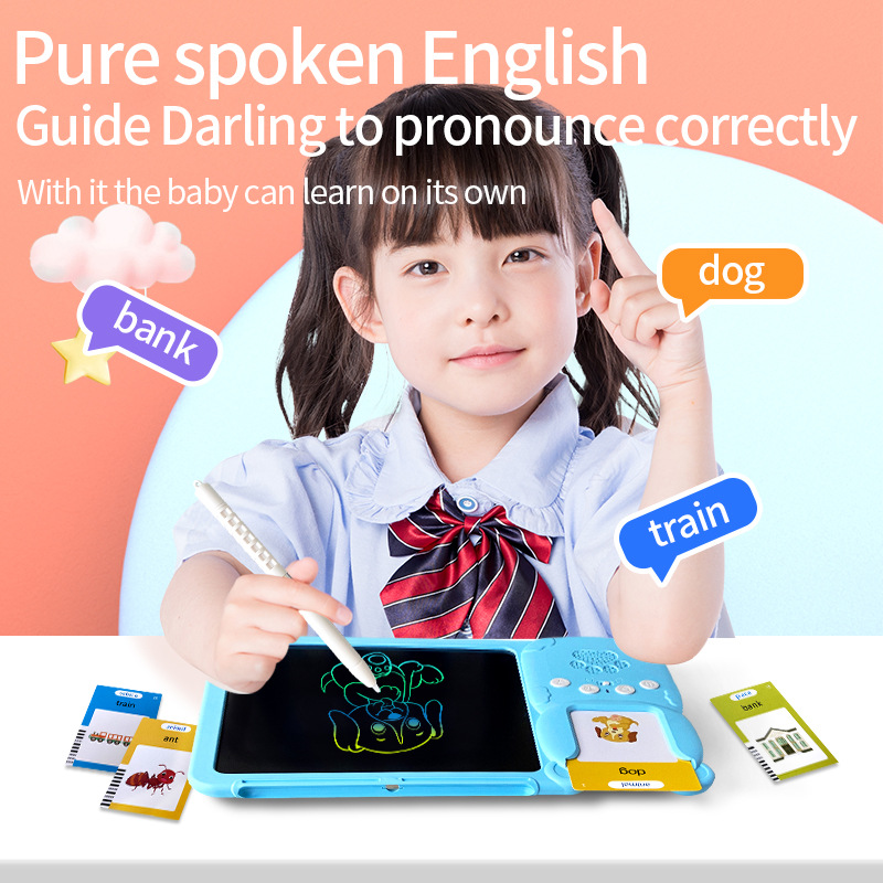 Cross-border children's LCD handwriting board, Amazon card drawing machine, card insertion, doodling and drawing board, educational all-in-one machine details Picture