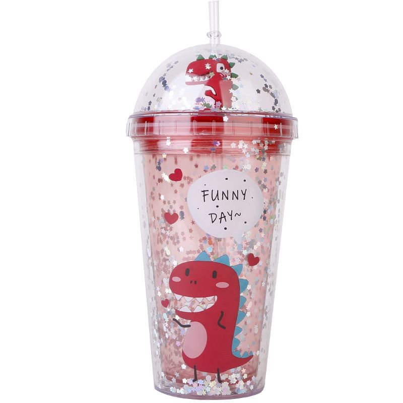 كأس من الكرتون المحتوي على طابقين، مع كأس خضر أخضر لطيف Item Picture