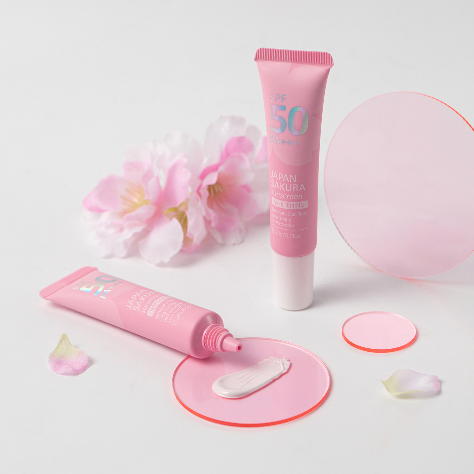 Cross-border LAIKOU Sakura sunscreen Brightening Edition 20g Hydrating and Moisturizing Skin Care Product wholesale full figure