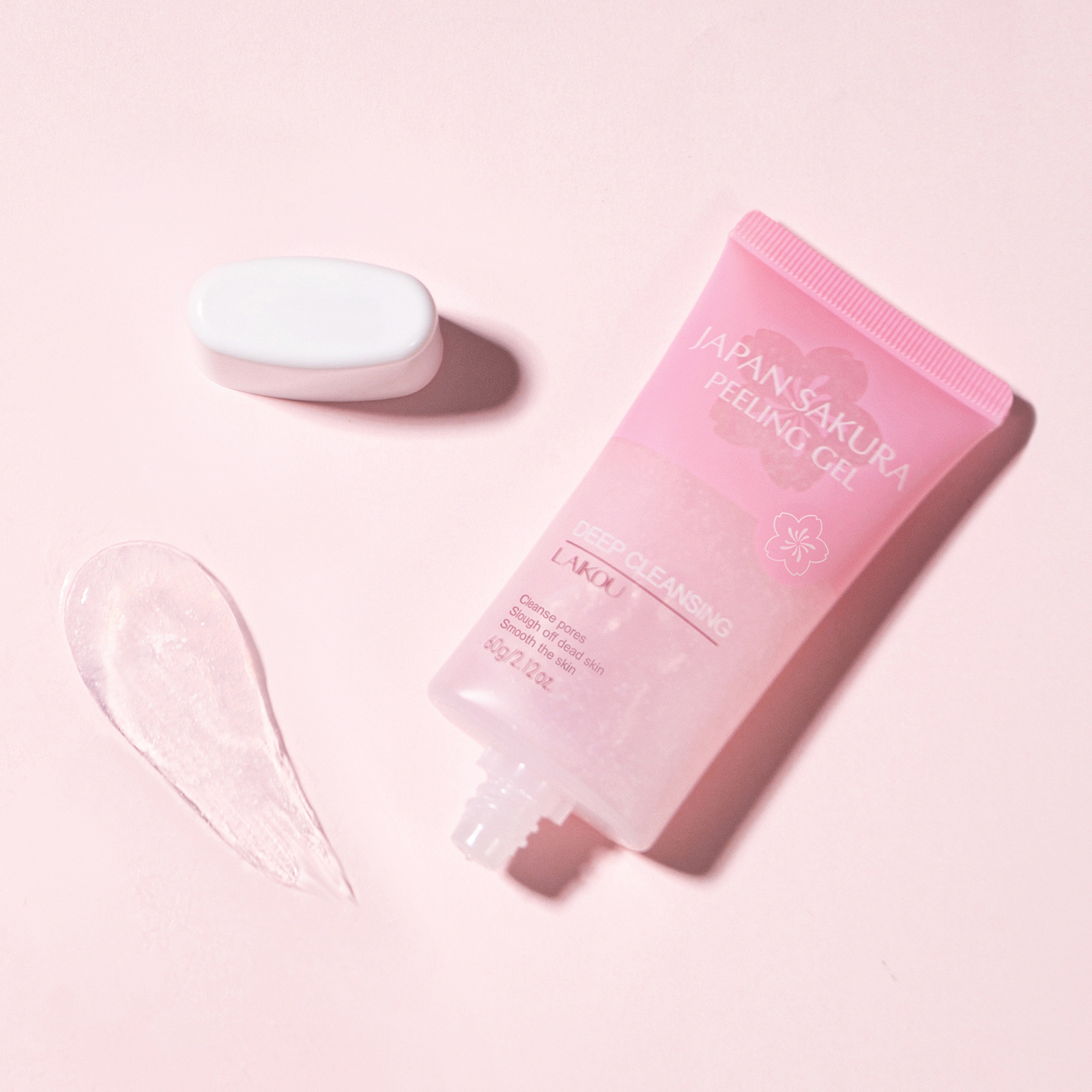 Cross-border LAIKOU Sakura Exfoliating Gel 60g Facial and Body Cleansing Exfoliating Gel English export full figure