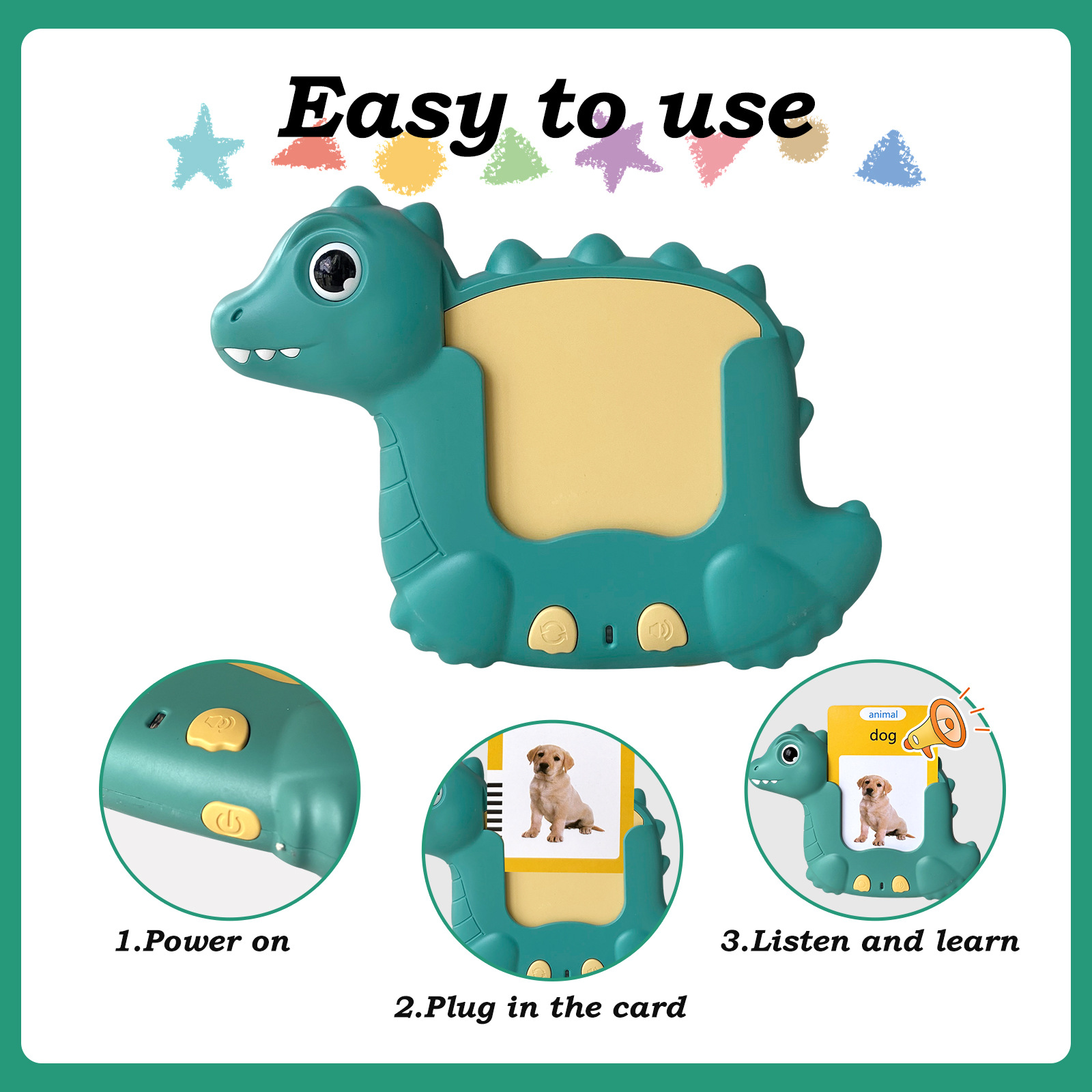 Cross-border foreign trade Amazon early education toy Dinosaur card insertion machine, children's educational learning machine, enlightenment toy card machine Application Scenario
