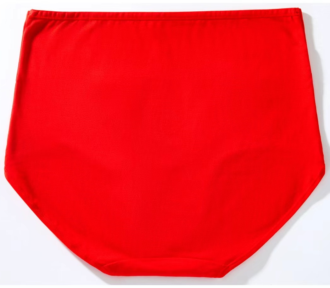 Red zodiac year underwear for women, cotton mid-waist breathable triangular underwear, extended cotton base, skin-friendly and comfortable red underwear Specification drawing