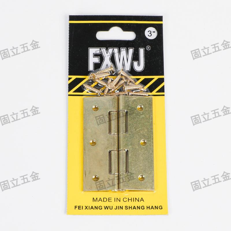 Copper-plated style hinges for export, large hinges for wooden box luggage cabinet doors Specification image