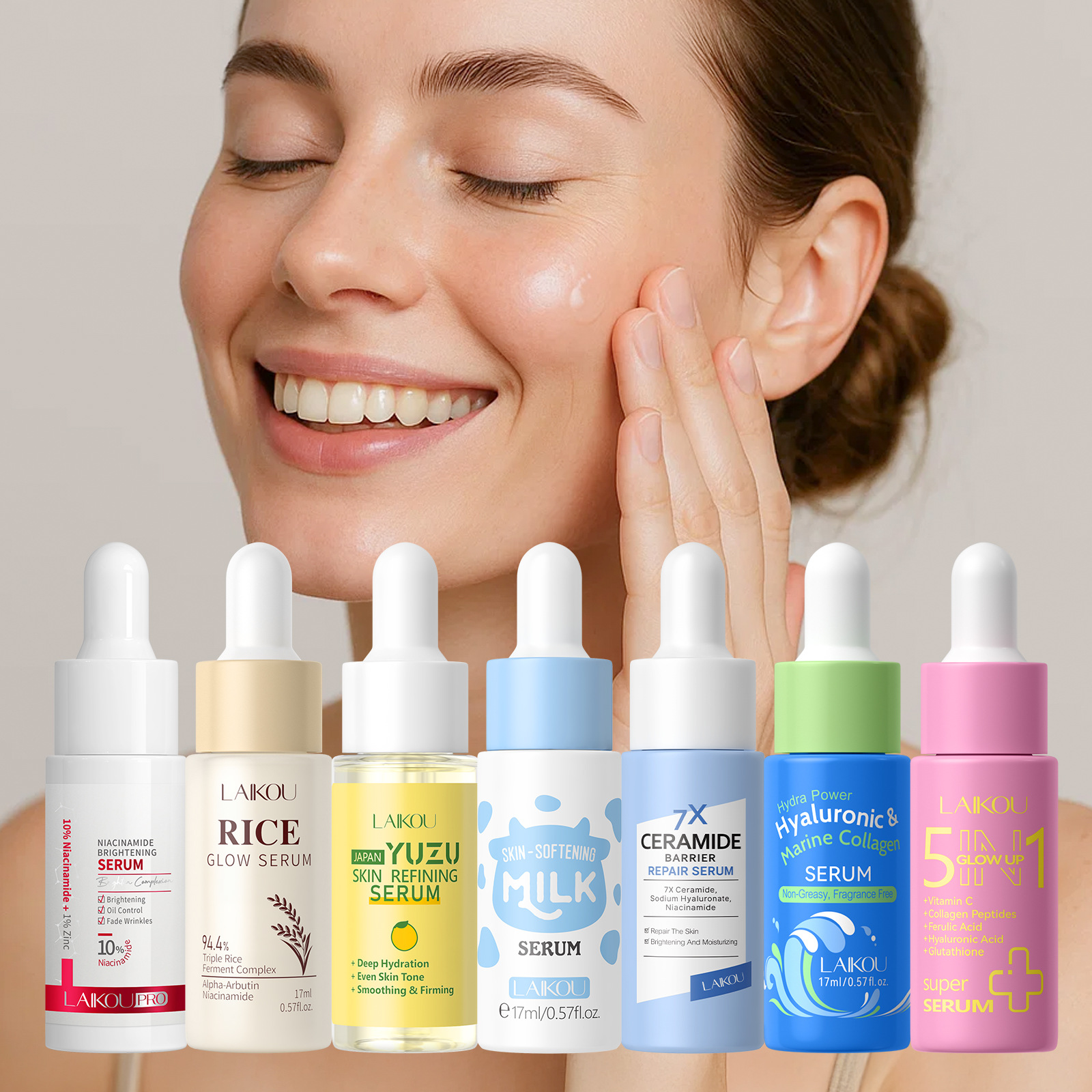 Cross-border foreign trade essence 17ml all-English hydrating and moisturizing essence series skin care products with complete qualifications and in stock full figure