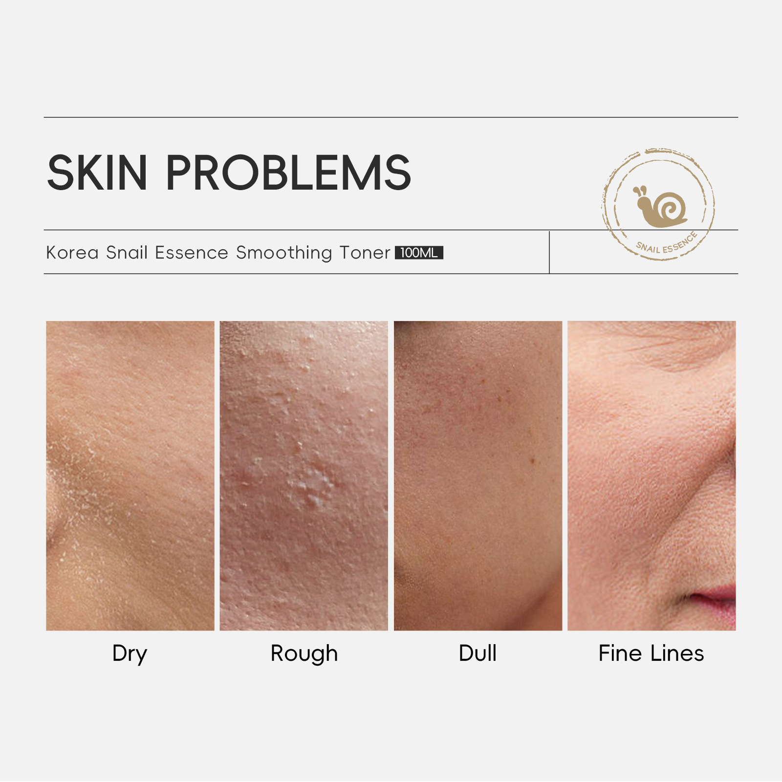 Cross-border LAIKOU Snail Essence toner Wet Compress 100ml Hydrating and Moisturizing All-English Toner details Picture