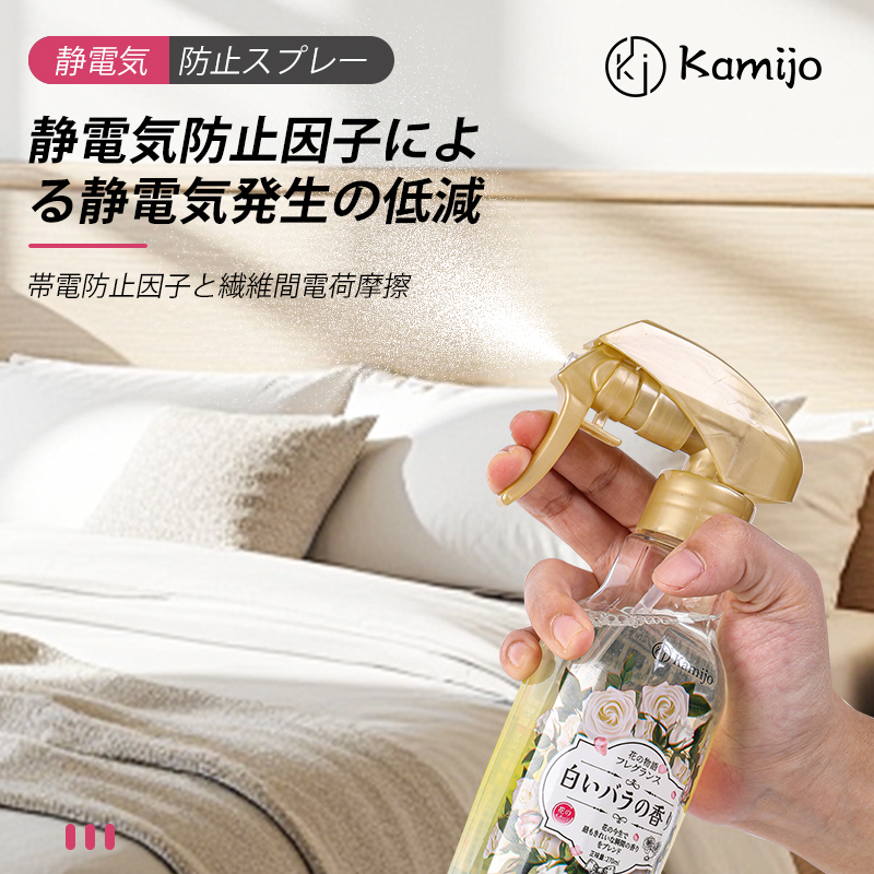 kamijo Clothing Electrostatic Spray, Fragrance Spray, Fabric Softener, Anti-wrinkle and Deodorizing 270ML Item Picture