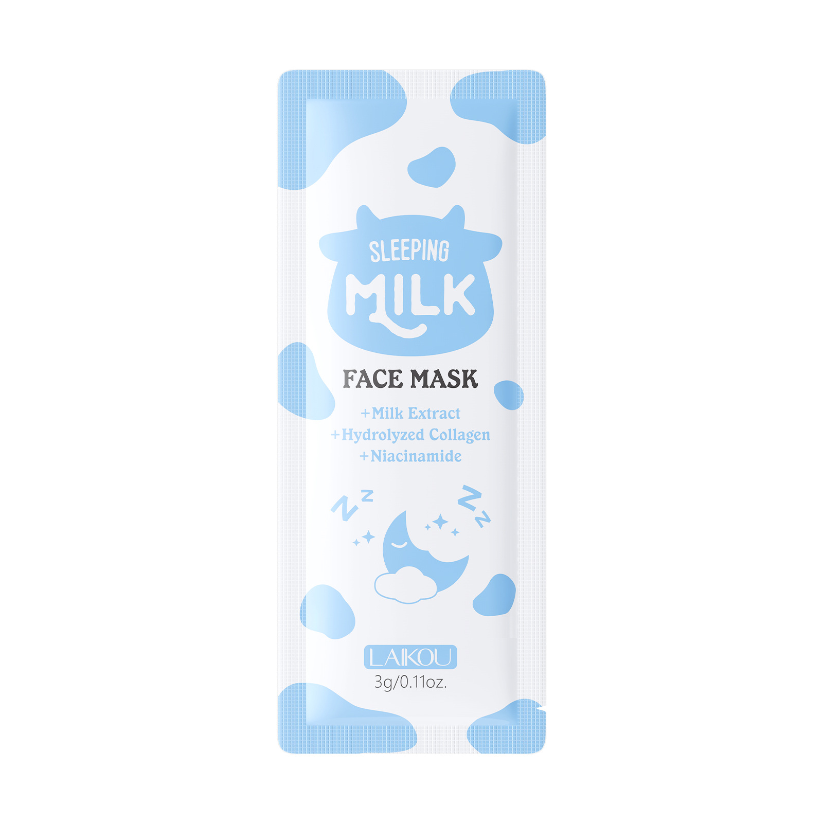 Cross-border all-English mask LAIKOU Milk Sleeping Mask 3g Hydrating and Moisturizing Export Stock facemask Item Picture